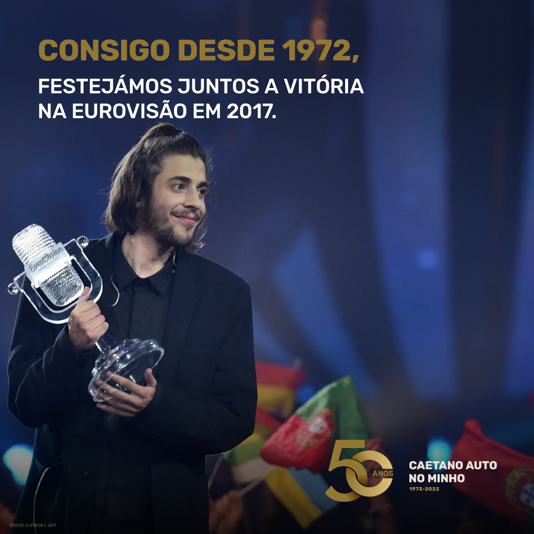 A Caetano Auto no Minho está consigo há 50 anos, comemorando a vitória na eurovisão em 2017.